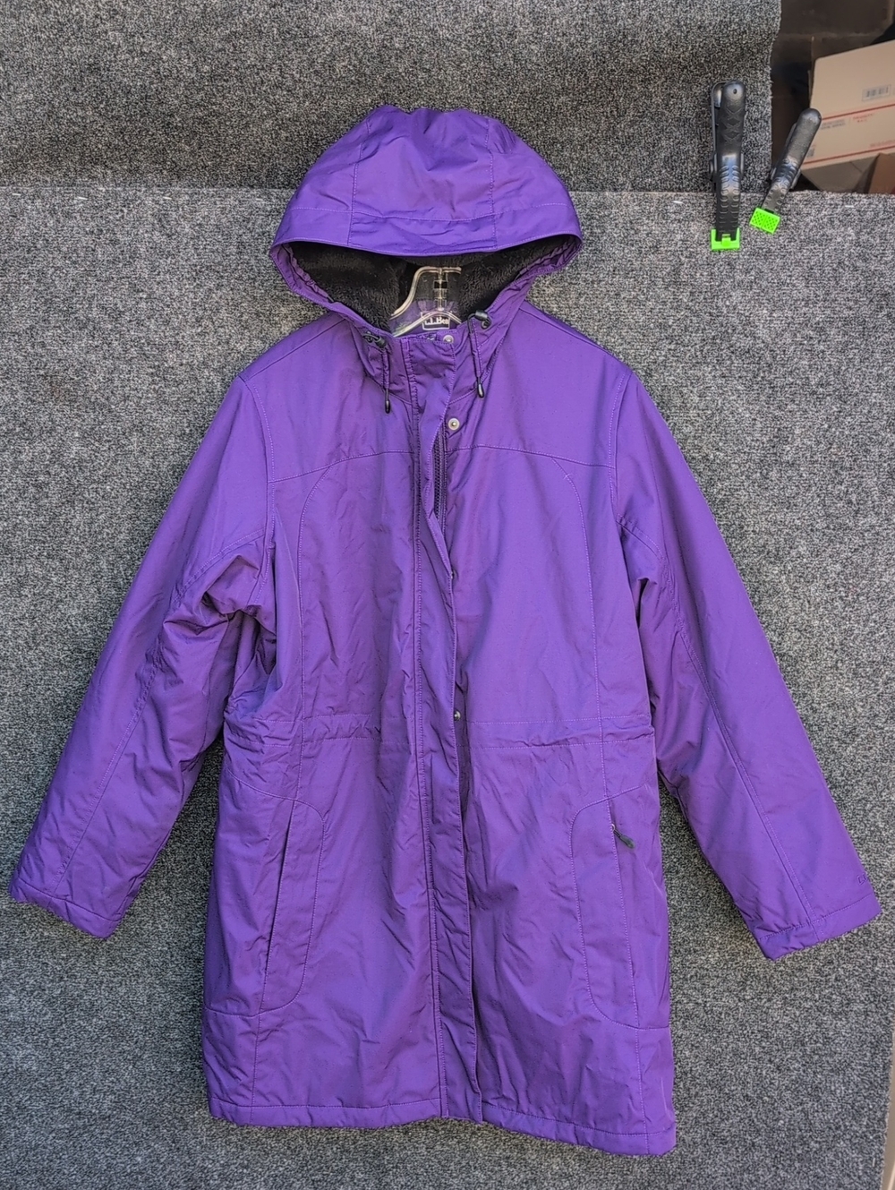 L.L. Bean Women's Purple Hooded Puffer Coat